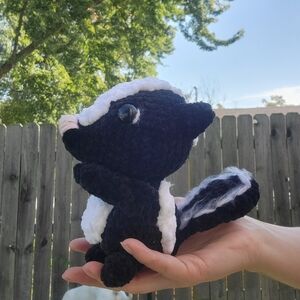 Crochet Skunk Stuffie- Black and White